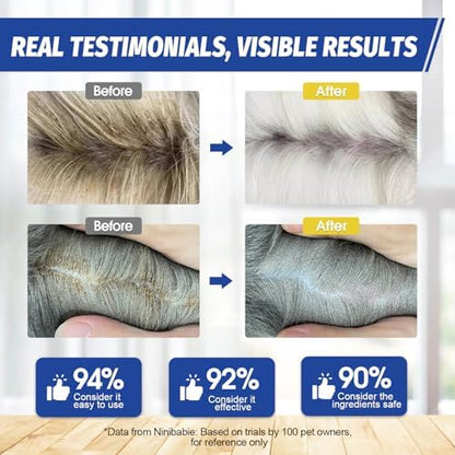 Ninibabie cat tail wash removing grease and dandruff from a Persian cat coat