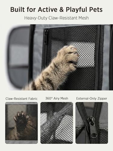 UWE small animal tent showing roll up side door