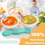 Complete eight piece set of imported USA baby weaning spoons for six months plus.