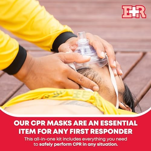Two transparent CPR resuscitator masks for adults and infants with one-way valves.