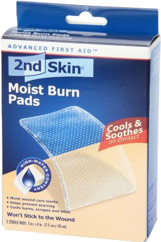 Back of box showing Spenco moist burn pad usage instructions and benefits.