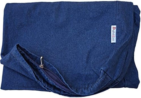 Dogbed4less external zipper pet bed cover heavy duty cotton jean material.