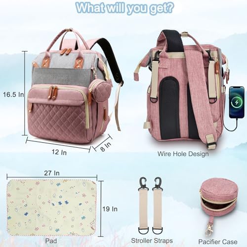 SHITIESHOU travel backpack showing side pockets and pacifier case