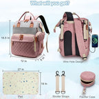 SHITIESHOU travel backpack showing side pockets and pacifier case