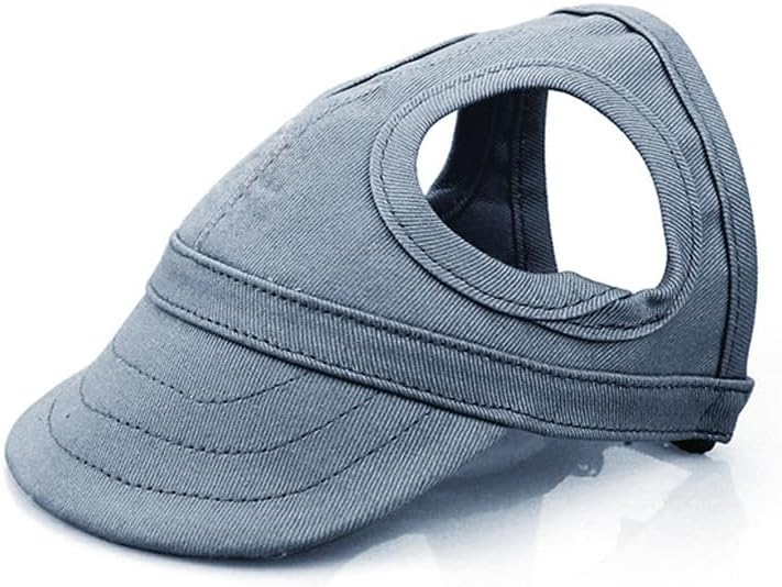 Red baseball cap for large dogs showing adjustable chin strap