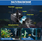 Novique tabletop fountain pump demonstrating the secure base with rubber suction cups.