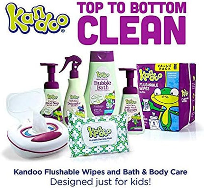 Kandoo hypoallergenic unscented cleansing wipes packaging back instructions