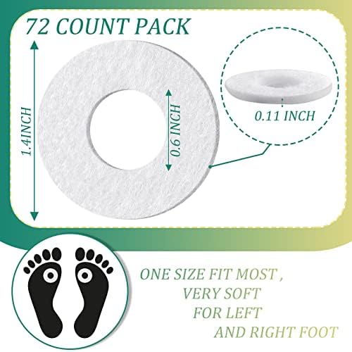 Close up of soft adhesive felt corn pads highlighting the protective middle opening design.