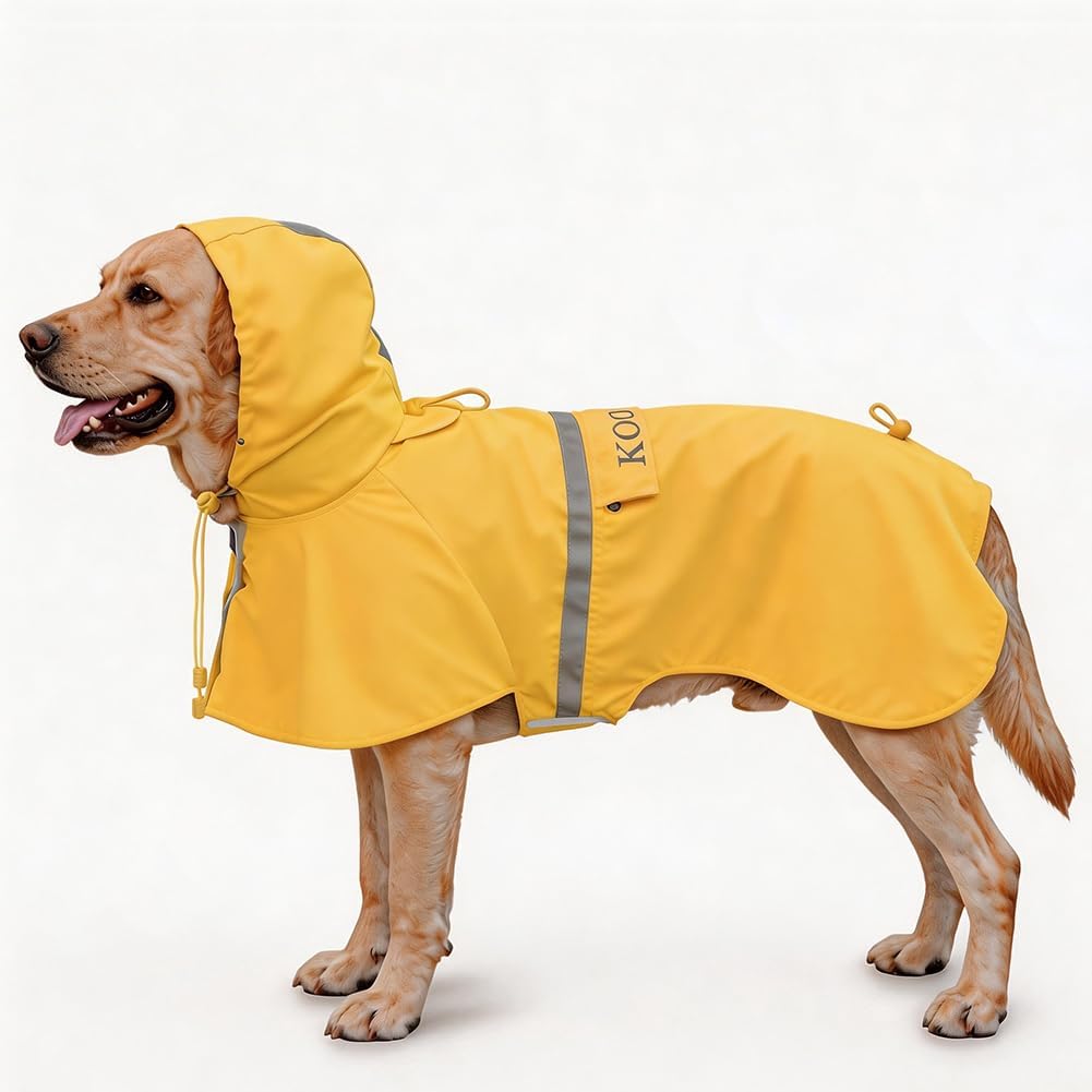 Pet Large Dog Raincoat Apparel Poncho Waterproof for Medium Large Sized for Dog Raincoat Clothes Jacket,Dog Rain Jacket (Red,4XL) - Image 9