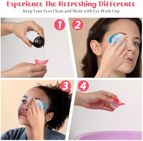 Reusable silicone eye wash bath showing flexible leak proof rim