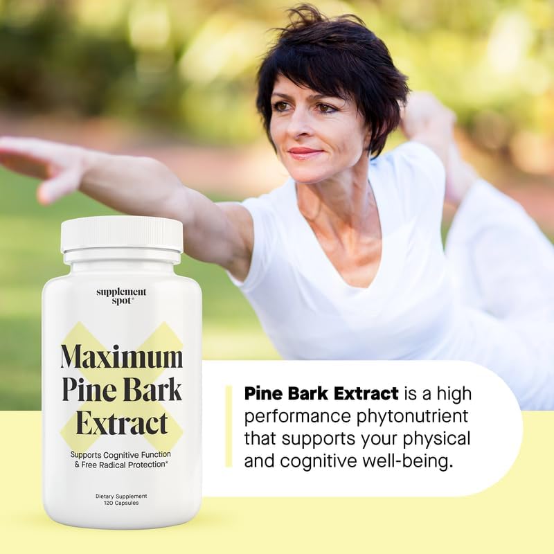 Supplement Spot Maximum Pine Bark Extract capsule count and serving information