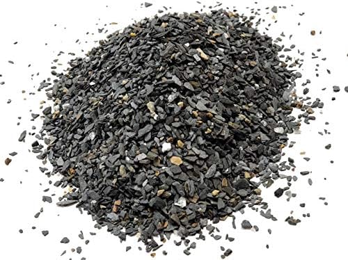 Miniature fairy garden landscaping featuring natural slate gravel