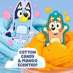Soft rubber Bluey and Bingo charms extracted from the sensory toy set