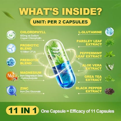 Supplement bottle highlighting the 12 billion CFU probiotics and prebiotics ingredient label for gut health.