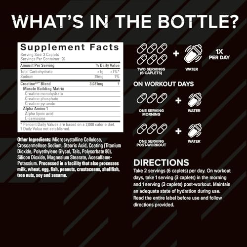 Six Star Creatine X3 bottle side view showing ingredients
