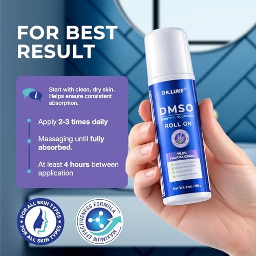 Dr. Luke Pharmaceutical Grade DMSO Roll On 99.9 Pure: Dsmo Pharmaceutical Medical Grade Lotion for Joint & Muscle Relief with Arnica, Magnesium Chloride, Lavender, MSM, Menthol & Frankincense - 1 Pack - Image 7