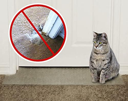 KittySmart plastic mat showing side wings for corner carpet protection from pet claws