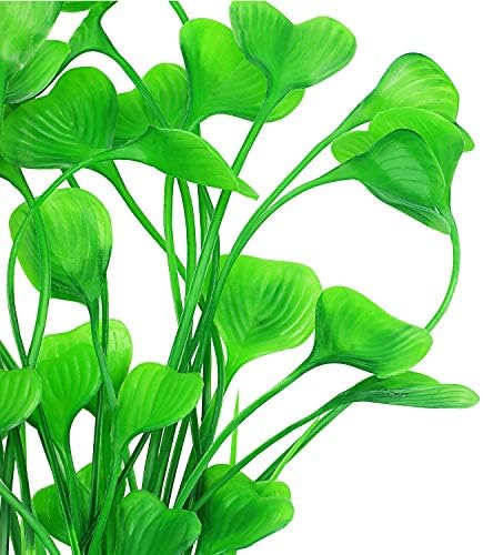 Vibrant green heart shaped plastic leaves for fish tank background styling