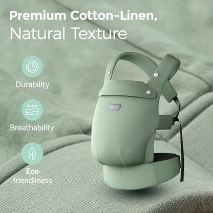 Momcozy cotton linen baby carrier back view for parents