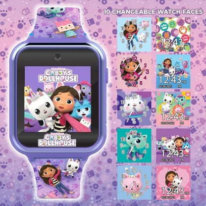 Accutime children's touchscreen watch displaying the interactive educational games menu.