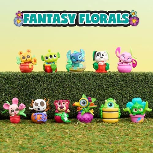A stylized topiary treasure and fantasy floral Disney Doorable figurine on a display shelf.