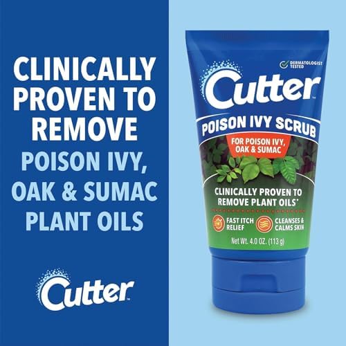 Back label of Cutter fragrance free first aid scrub detailing active ingredients.