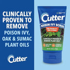 Back label of Cutter fragrance free first aid scrub detailing active ingredients.