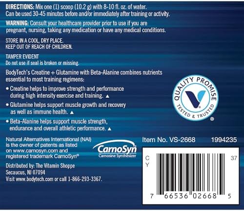 BodyTech 3-in-1 fitness formula scoop measurement and texture