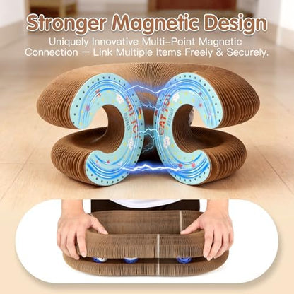 ACEDIGI reversible kitty scratcher folded completely flat for compact apartment storage