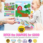 Close up of 14 wooden farm animal blocks for potty training