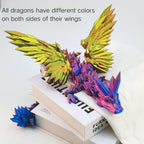 Crystal finish detail on flying dragon wings
