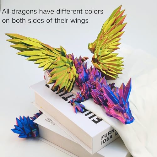 Crystal finish detail on flying dragon wings