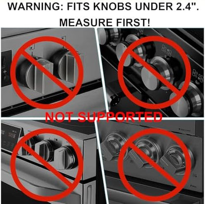 Clear protective stove knob locks for child safety