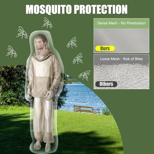 Homeya mosquito suit zippered hood detail