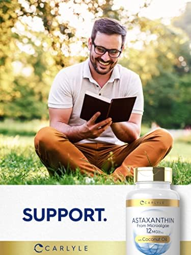 Authentic Carlyle Astaxanthin 12mg container imported from the USA for Indian consumers.