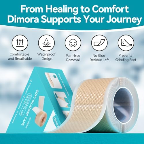 Dimora silicone medical adhesive tape showing the flexible and waterproof material texture.