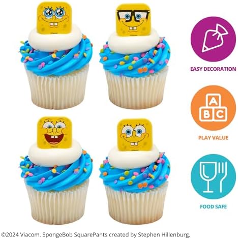 SpongeBob SquarePants yellow rings on display on cupcakes