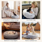 JOLLYVOGUE Small Dog Bed, Calming Dog Beds for Small Dogs & Indoor Cats - 20 Inches Donut Washable Cat Bed for Kittens & Puppies, Round Fluffy Plush Faux Fur Pet Beds(Smoke Grey) - Image 7