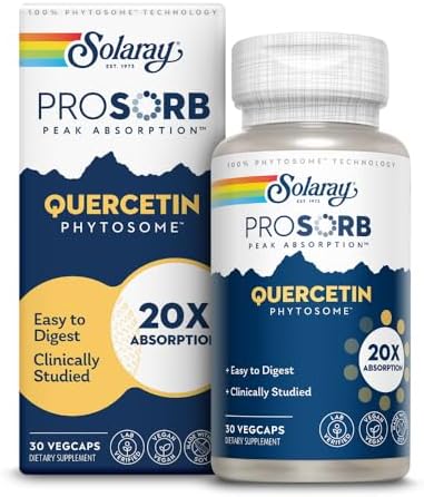 Solaray ProSorb Quercetin 250mg capsule ingredients and supplement facts label