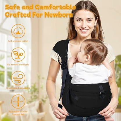 Oblitor premium baby carrier wrap supporting a growing toddler comfortably.