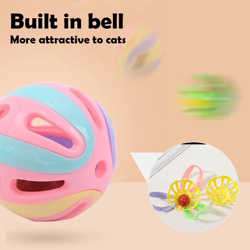 1.9 inch cat toy balls showing hollow design and bright colors