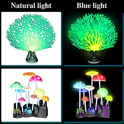 Frienda eight piece glowing aquarium decorations showcasing the detailed sea anemone and simulation coral