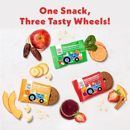 Individual wrapped Once Upon a Farm organic toddler soft-baked bars showing the convenient on-the-go snack packaging.
