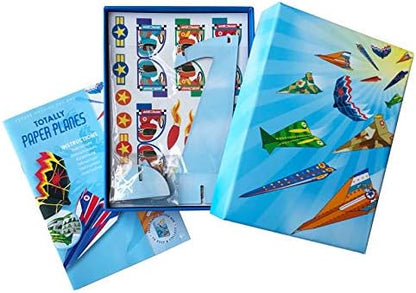 BOX CANDIY paper planes set showing two custom sticker sheets and press-out pilot figures