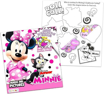 Close up of the Disney Princess invisible ink pen revealing hidden colors on an activity page.