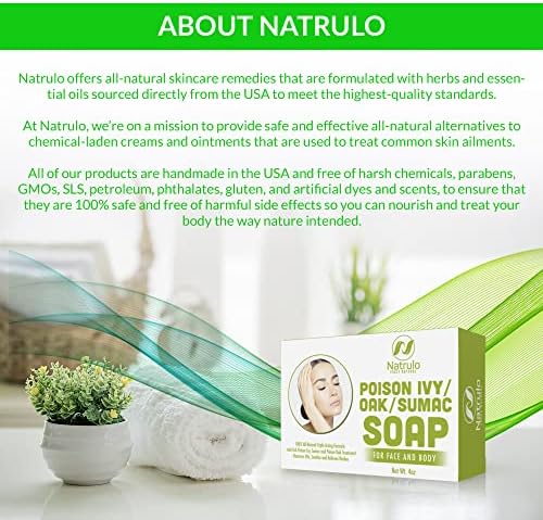 Natrulo poison ivy herbal remedy bar soap side view texture detail