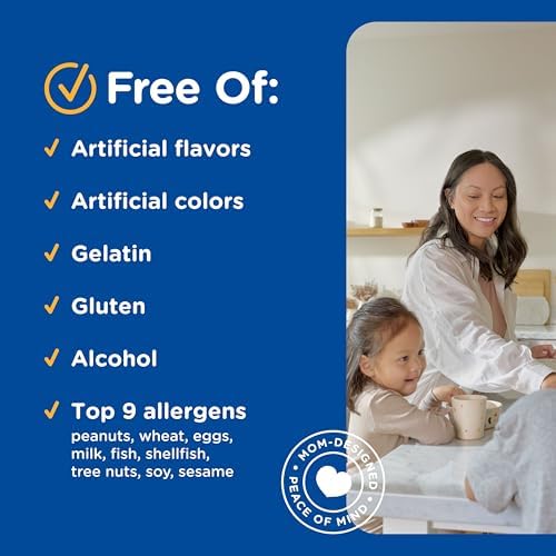 Mommy's Bliss kids black elderberry fruit extract gummies certified allergen free packaging.