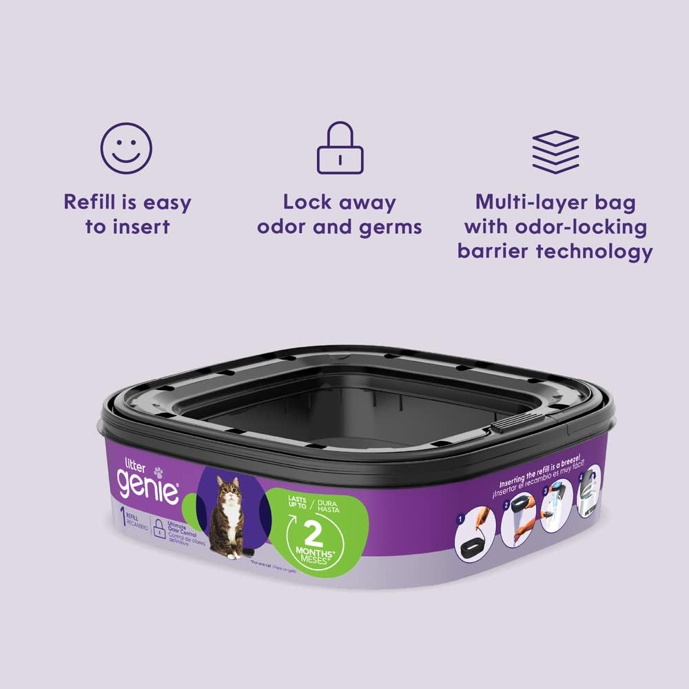 Authentic USA imported cat litter disposal refill bag placement guide