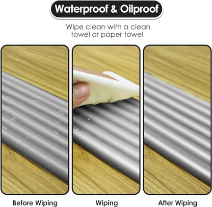 Detailed view of self-adhesive tape on baby edge protector