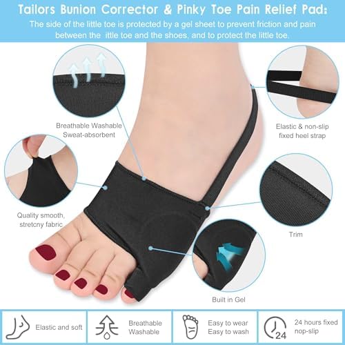 FOYOLO bunionette protector sleeves displaying the built-in silicone gel pad location.